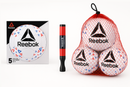 Reebok Soccer Ball Kit – Size 5 Official Outdoor Soccer Ball with Dual Action Ball Pump & Mesh Ball Bag – Soccer Equipment Set for Youth & Adults.