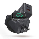 Griffin PowerBlock 20W Wall Charger with Smartwatch Wireless Charging, Dual USB-A & USB-C Ports, 2.5W Smartwatch Charger, Foldable Plug