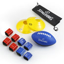 Spalding Football Starter Set with 15-Piece Flag – Complete Kit with Flags, Belts & Cones for Kids & Adults, Backyard or Field Play, Outdoor Team Sports Game
