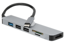 Vivitar Creator Series Aluminum USB Type C Hub HDMI Adapter 6 in 1 with 4K USB C to HDMI, SD/SDHC and Micro SD Card Reader and 3 USB Ports