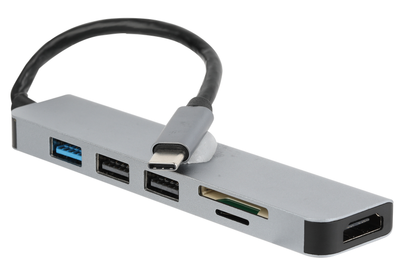 Vivitar Creator Series Aluminum USB Type C Hub HDMI Adapter 6 in 1 with 4K USB C to HDMI, SD/SDHC and Micro SD Card Reader and 3 USB Ports