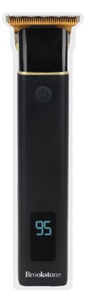 Brookstone Square T-Blade Hair Clipper, Stainless Steel Blades, 120 Min Runtime, Digital Display, USB Charging