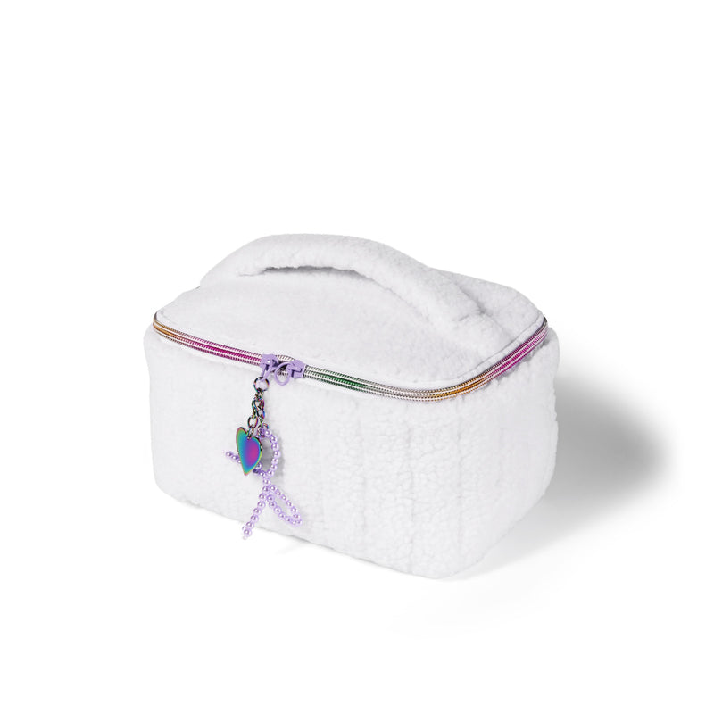 Sherpa Makeup Bag - white