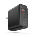 Griffin Black 100W 3-Port USB-C Wall Charger, Compact Plug with Foldable Design, Dual USB-C and USB-A Ports