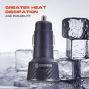 Griffin PowerJolt 40W Car Charger with Dual USB-C and USB-A Ports, Fast Charging, 3-Port Design, Universal Compatibility – Black