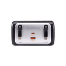Griffin PowerJolt Backseat Car Charger with Retractable USB-C Cables, Dual USB-A + USB-C Ports, Fast Charging, Headrest Mount