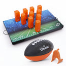 Spalding Football Pylon Toss Game, Easy-Grip Foam Football with Wooden Base & 10 Pins, Fun Backyard Target Challenge Set for All Ages, Great for Lawn, Beach, or Tailgate Play