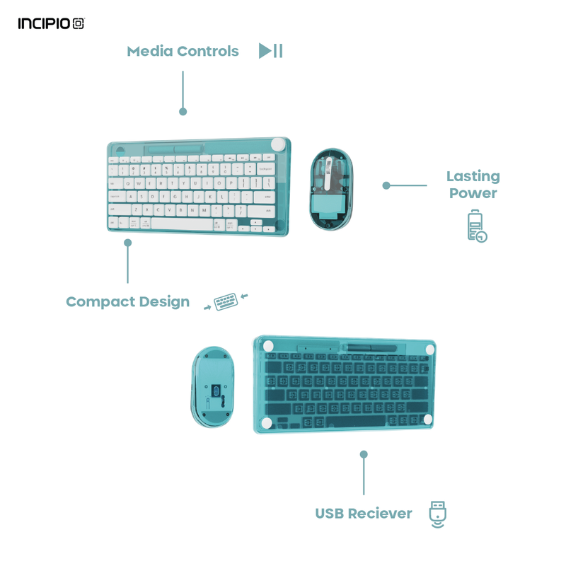 INCIPIO-WIRELESS KEYBOARD AND MOUSE SET