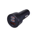 Griffin PowerJolt 40W Car Charger with Dual USB-C and USB-A Ports, Fast Charging, 3-Port Design, Universal Compatibility – Black