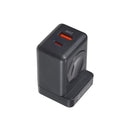 Griffin PowerBlock 20W Wall Charger with Smartwatch Wireless Charging, Dual USB-A & USB-C Ports, 2.5W Smartwatch Charger, Foldable Plug