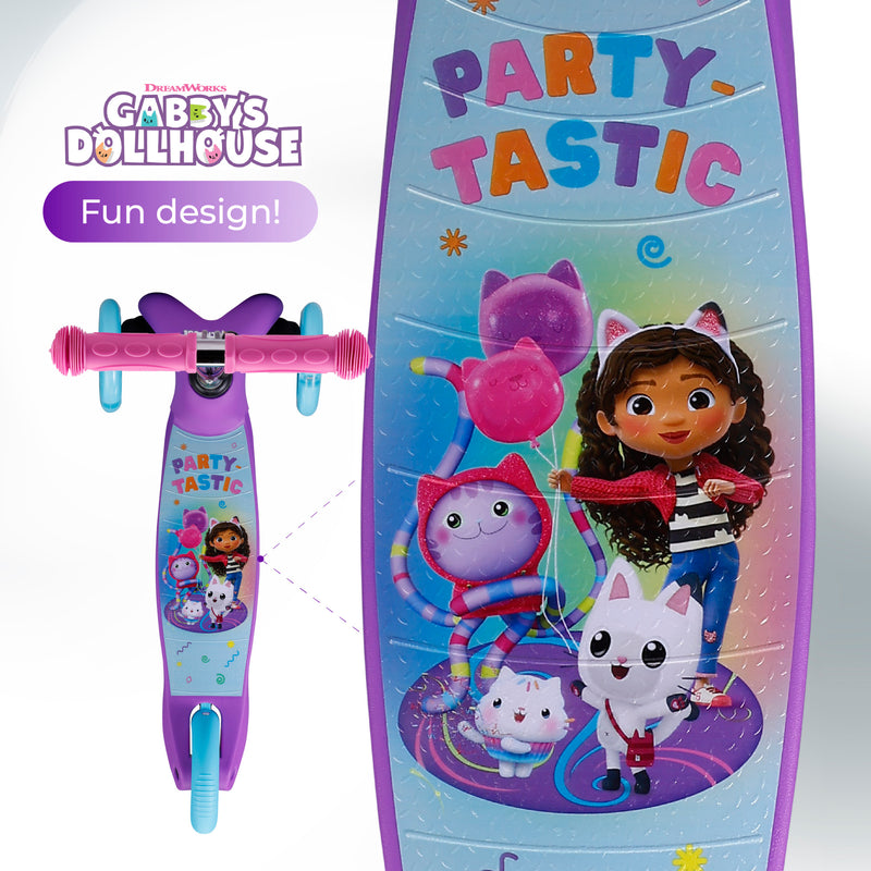 Licensed Tilt/Turn Scooter Light Up Wheels - Gabbys Dollhouse