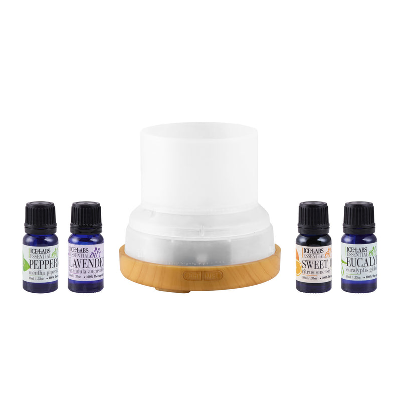 IceLabs Ultrasonic Aroma Diffuser With 4 Essential Oils