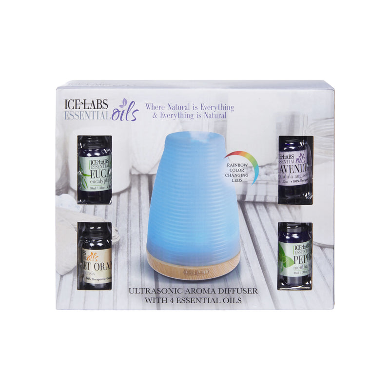 IceLabs Ultrasonic Aroma Diffuser With 4 Essential Oils