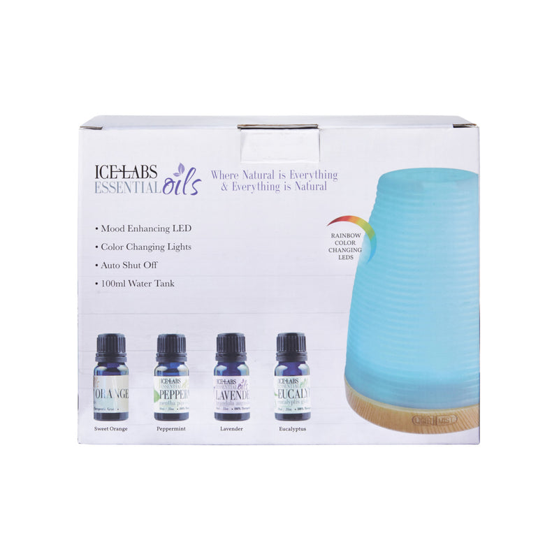 IceLabs Ultrasonic Aroma Diffuser With 4 Essential Oils