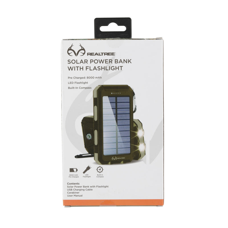 Real Tree Solar Power Bank With Flashlight