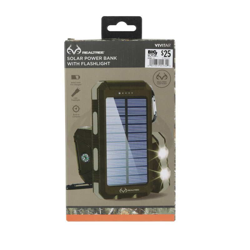 Real Tree Solar Power Bank With Flashlight