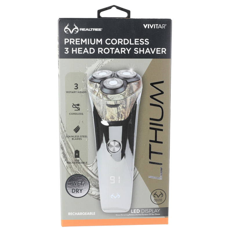Realtree® Premium Cordless 3 Head Rotary Shaver
