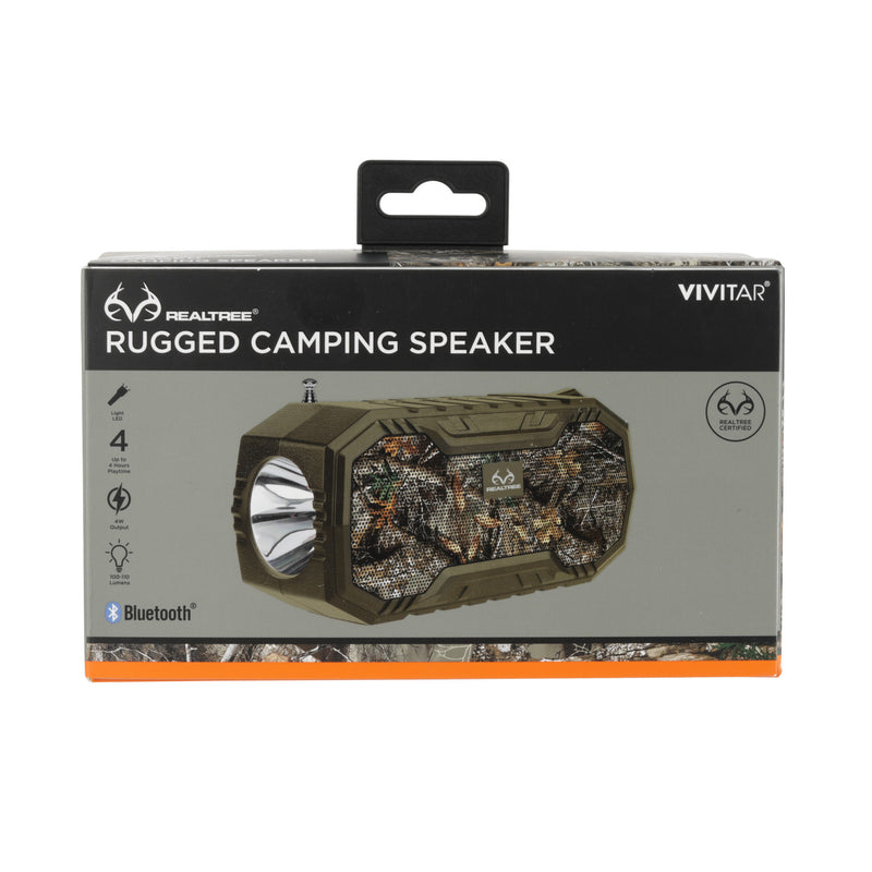Real Tree Rugged Camping Speaker With Flashlight